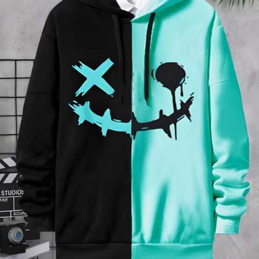 Cotton Printed Full Sleeves Mens Hoodie