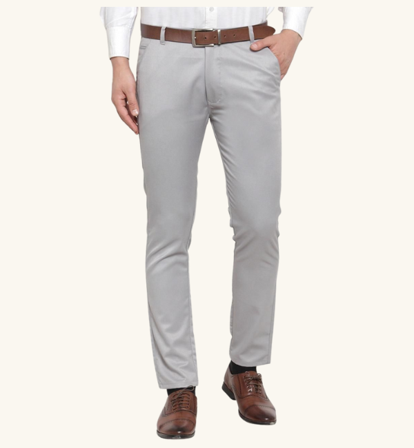 Stretchable Lycra Solid Slim Fit Mens Formal Trouser