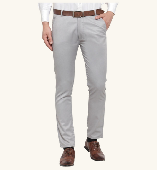 Stretchable Lycra Solid Slim Fit Mens Formal Trouser