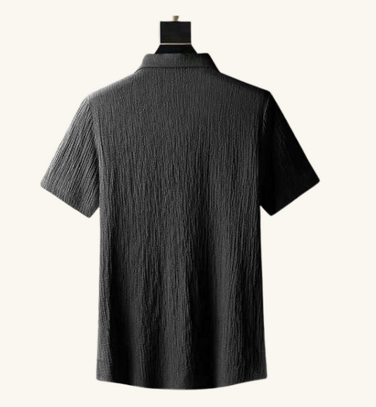 Men's Crinkled Co-Ord Set Black