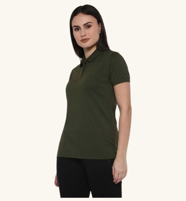 Ketex Bottle Green Cotton Blend Polo Neck Tshirt