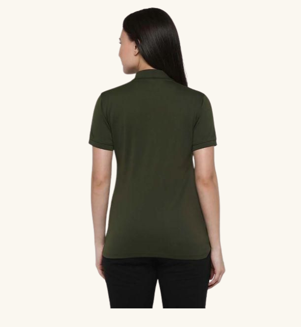 Ketex Bottle Green Cotton Blend Polo Neck Tshirt