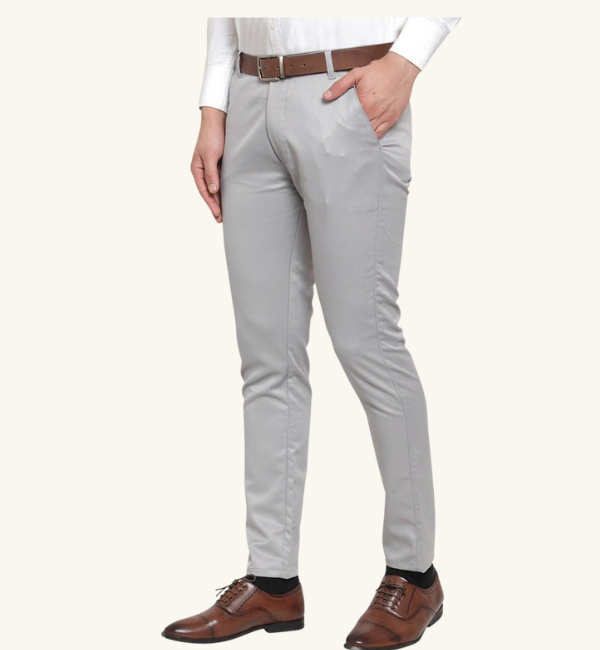 Stretchable Lycra Solid Slim Fit Mens Formal Trouser