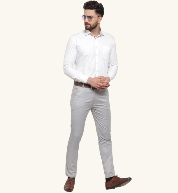 Stretchable Lycra Solid Slim Fit Mens Formal Trouser
