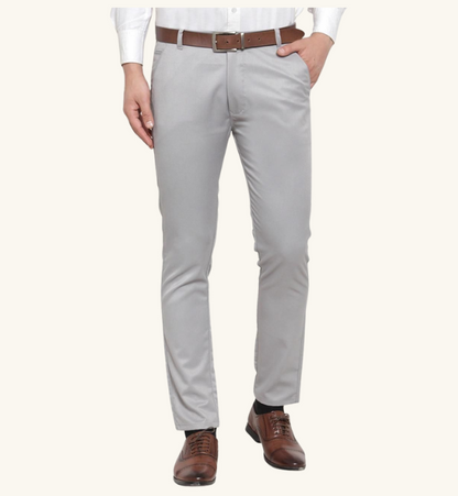Stretchable Lycra Solid Slim Fit Mens Formal Trouser